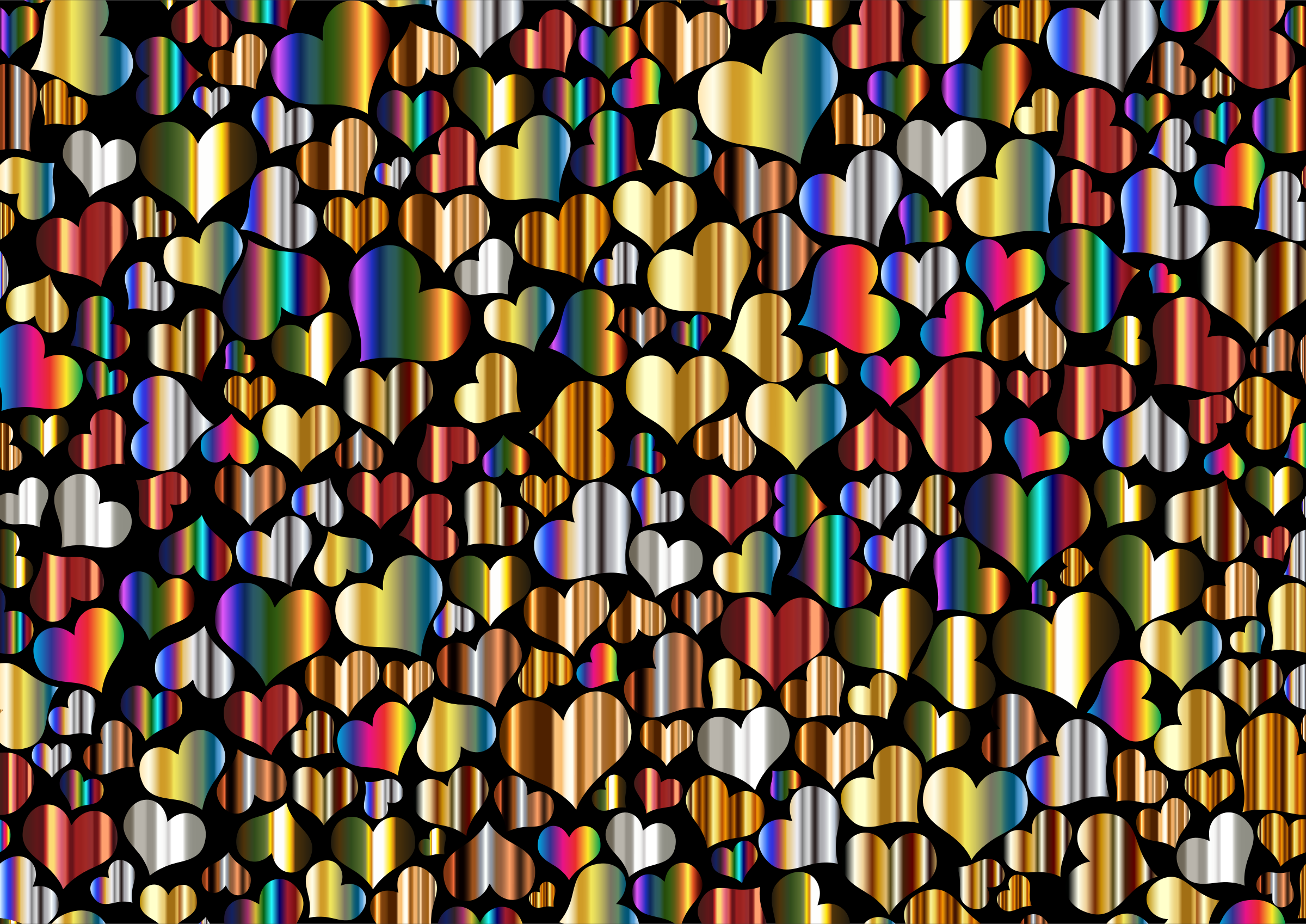 Shiny Metallic Hearts Background PNG icon