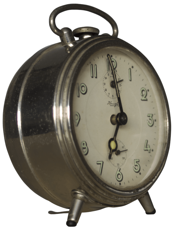 Silver Vintage Alarm Clock PNG images