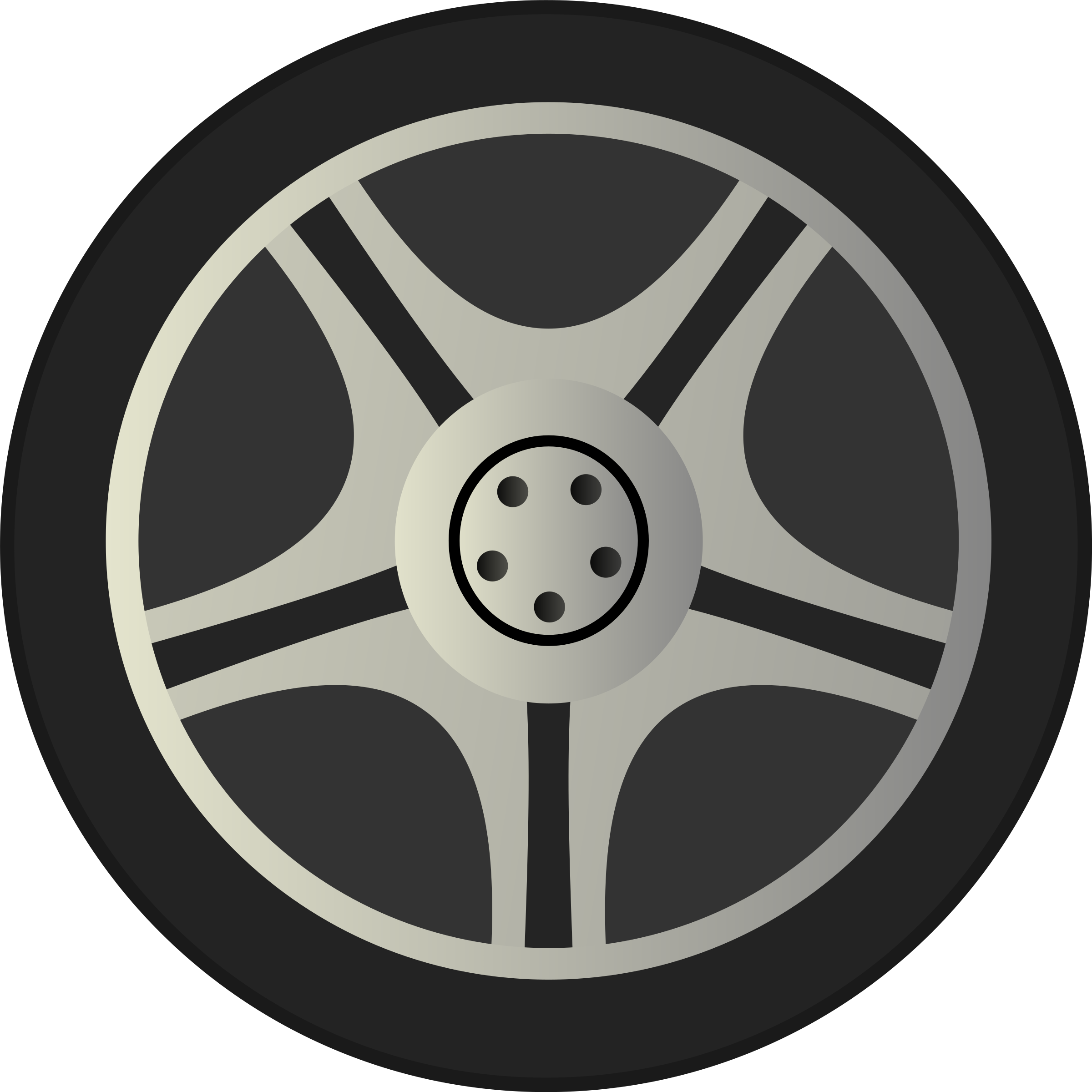 Simple Car Wheel Tire Rims Side View SVG Clip arts
