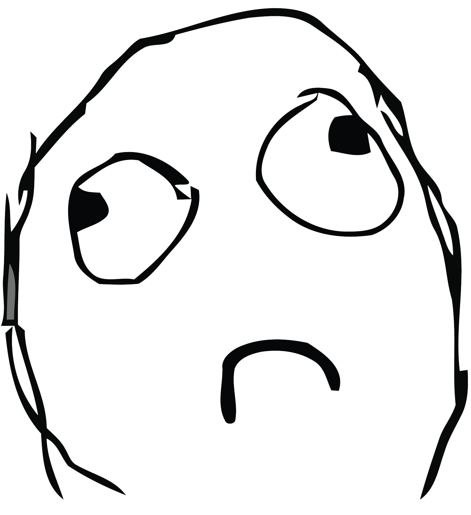 Simple Sad Troll Face PNG icon