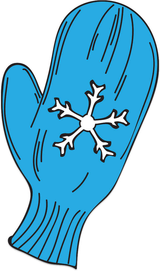 Single Blue Mitten With Snowflake Decoration Clip arts