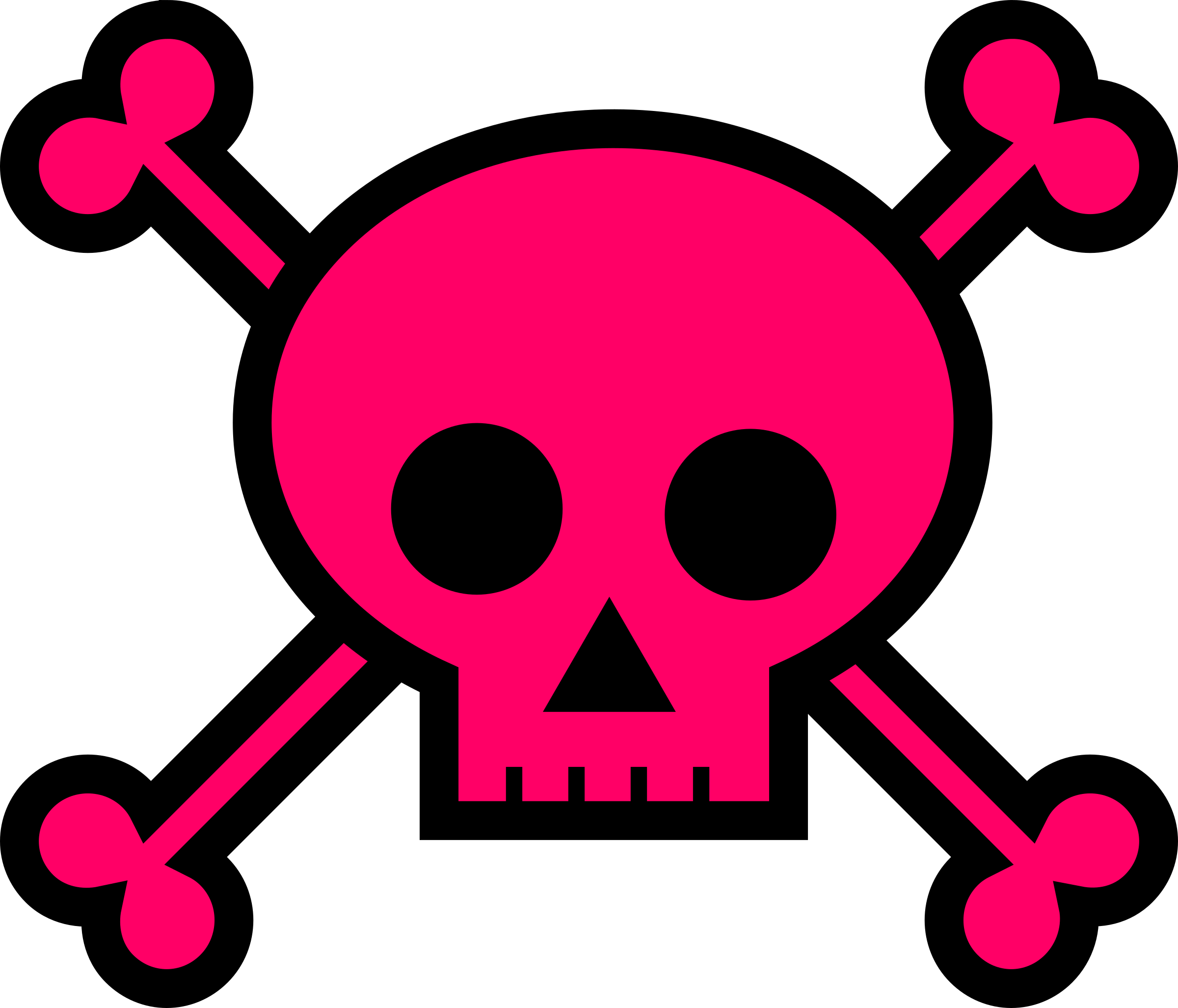 Skull and Crossbones Large Pink Clip arts