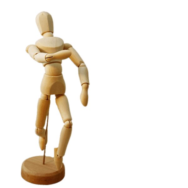Small Wooden Articulated Mannequin Front PNG images