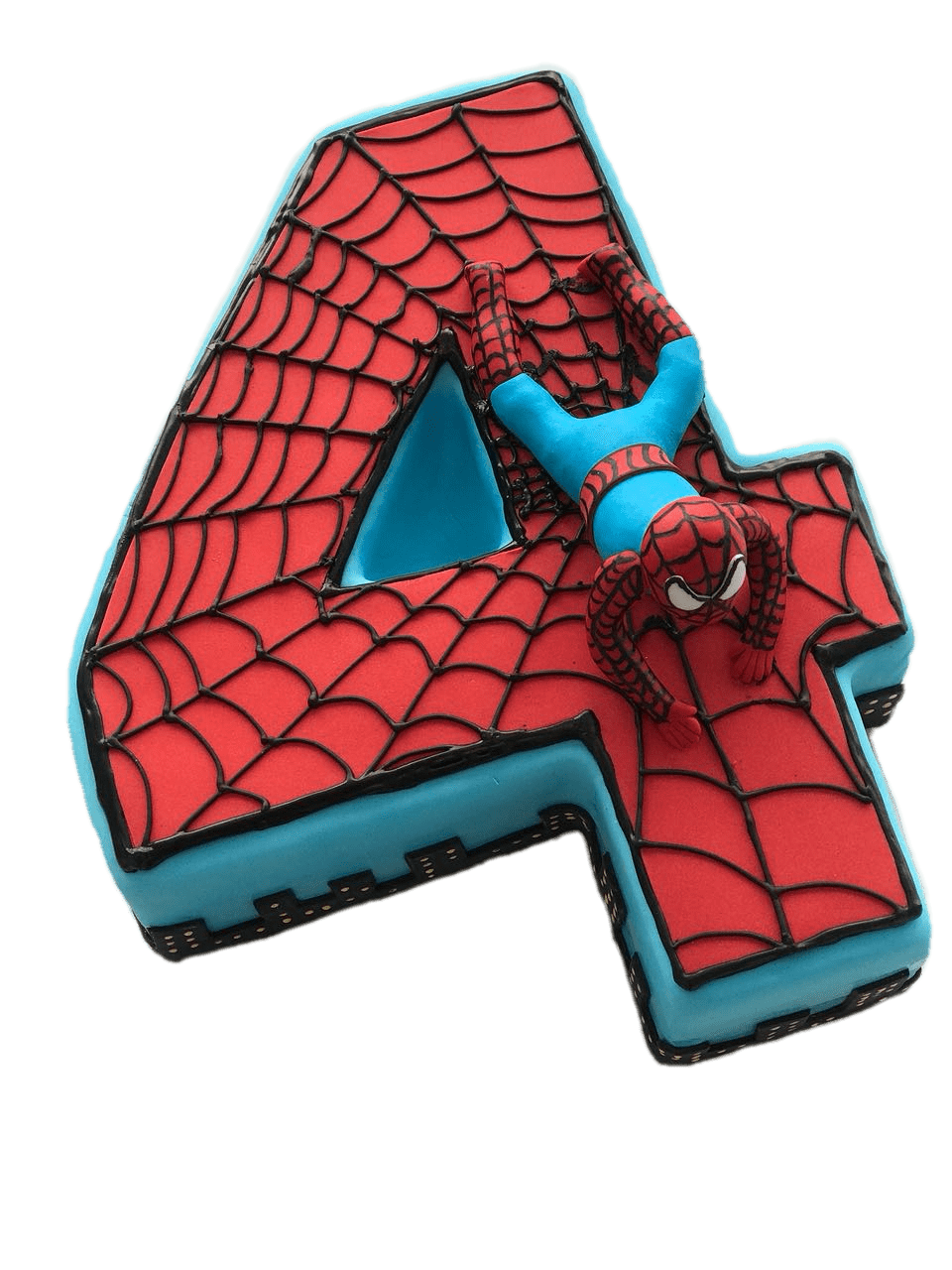 Spiderman Number 4 Cake PNG icon