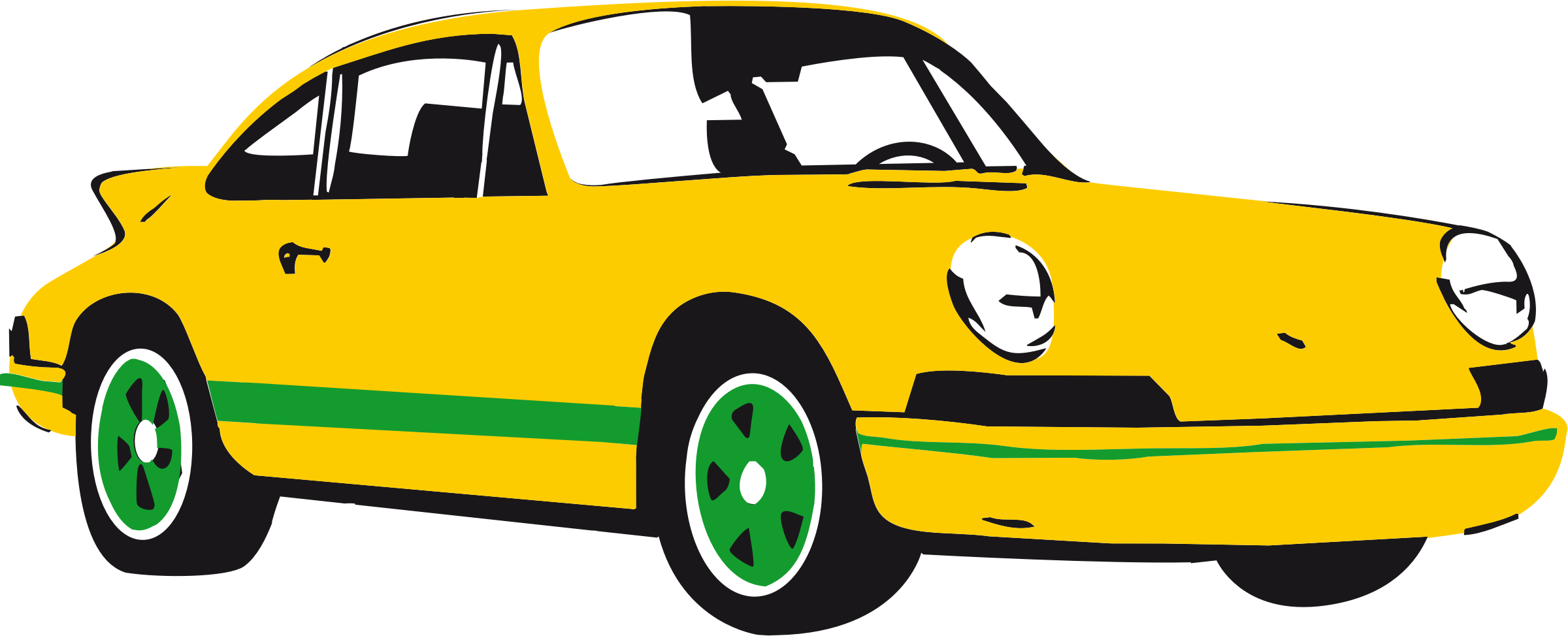 Sport car yellow SVG Clip arts