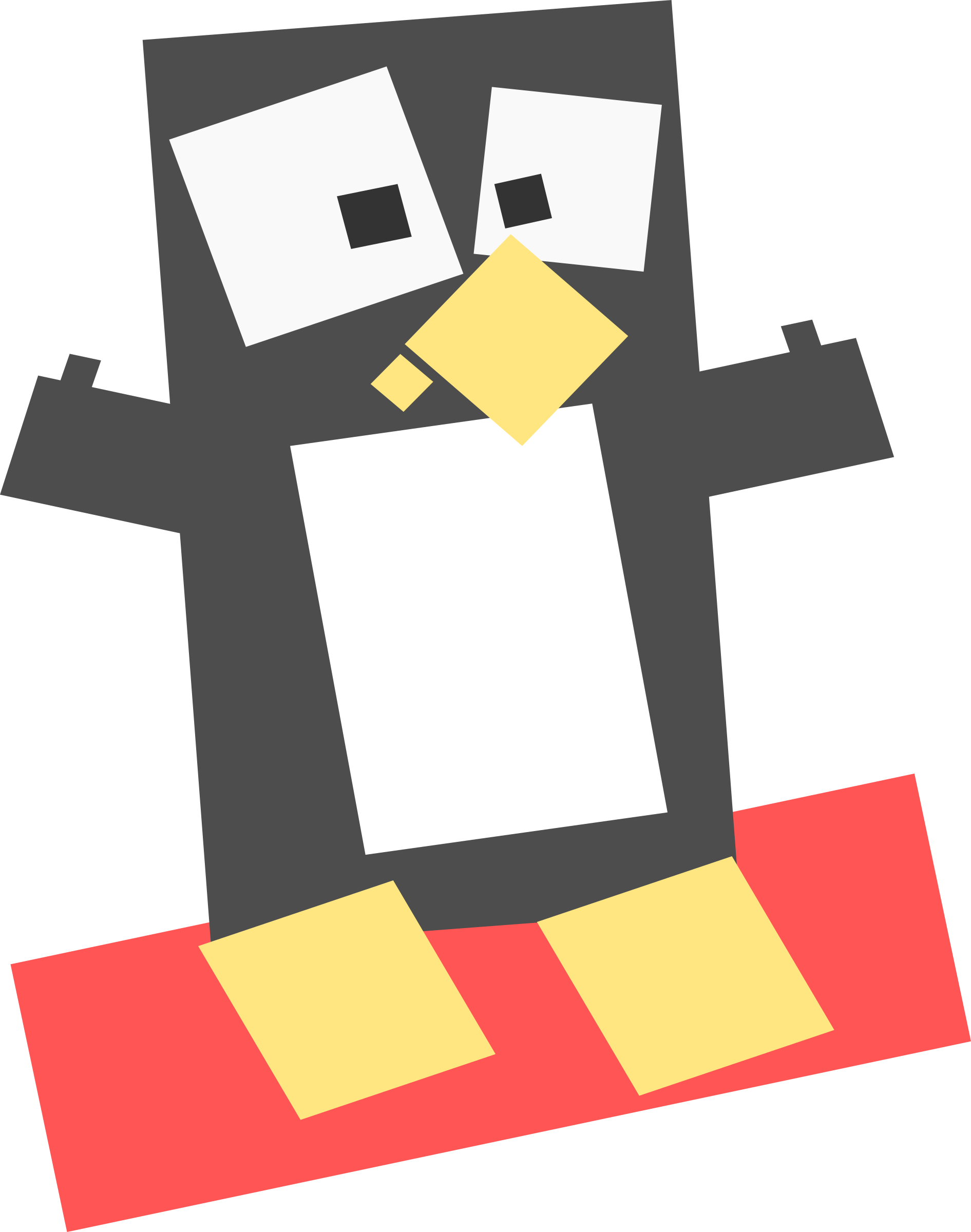 Square animal cartoon penguin SVG Clip arts