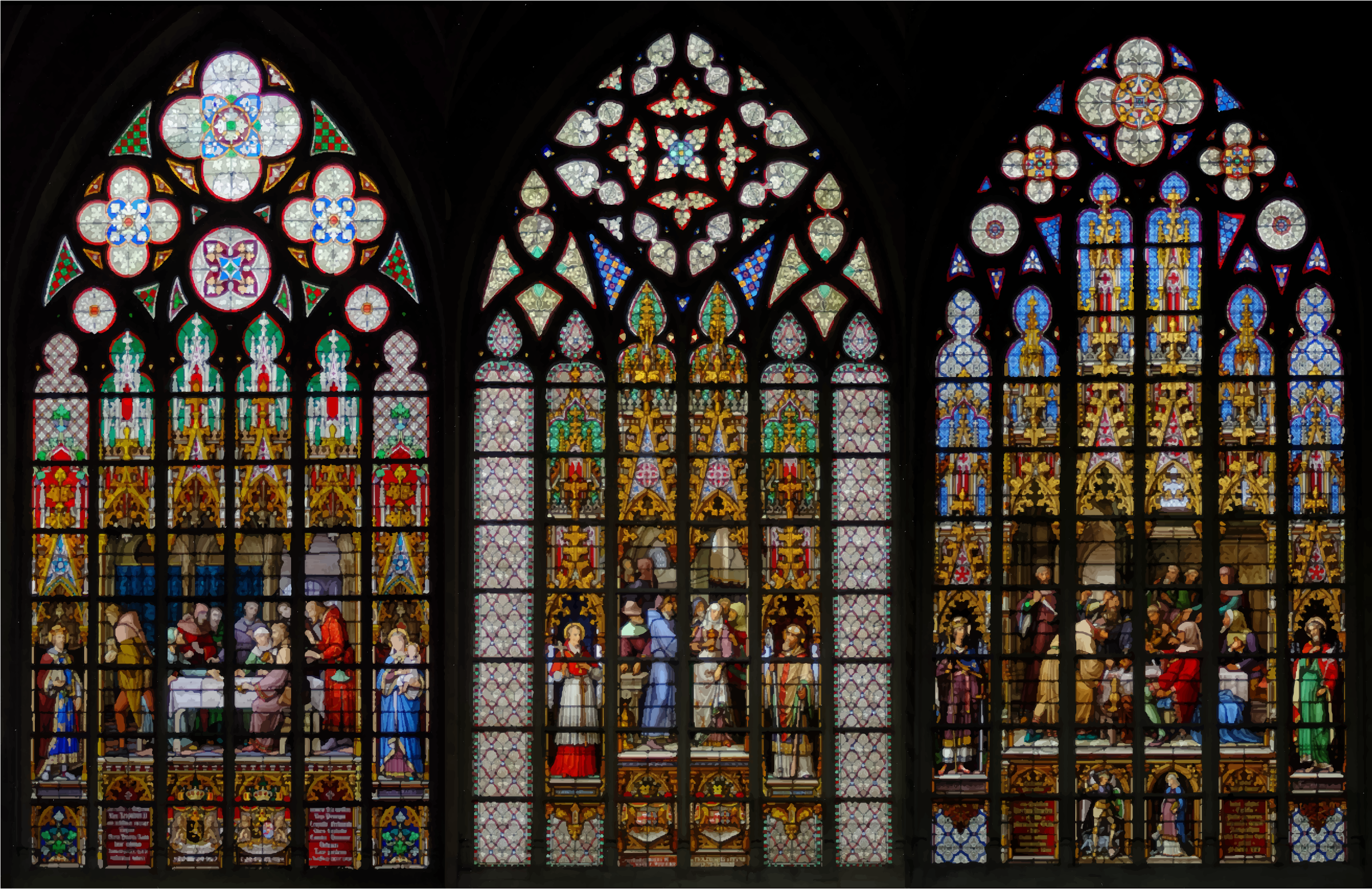 Stained Glass Windows Cathedral Of Saints Michel et Gudule Brussels PNG icon