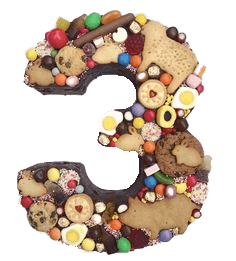 Sweets Number 3 Cake Clip arts