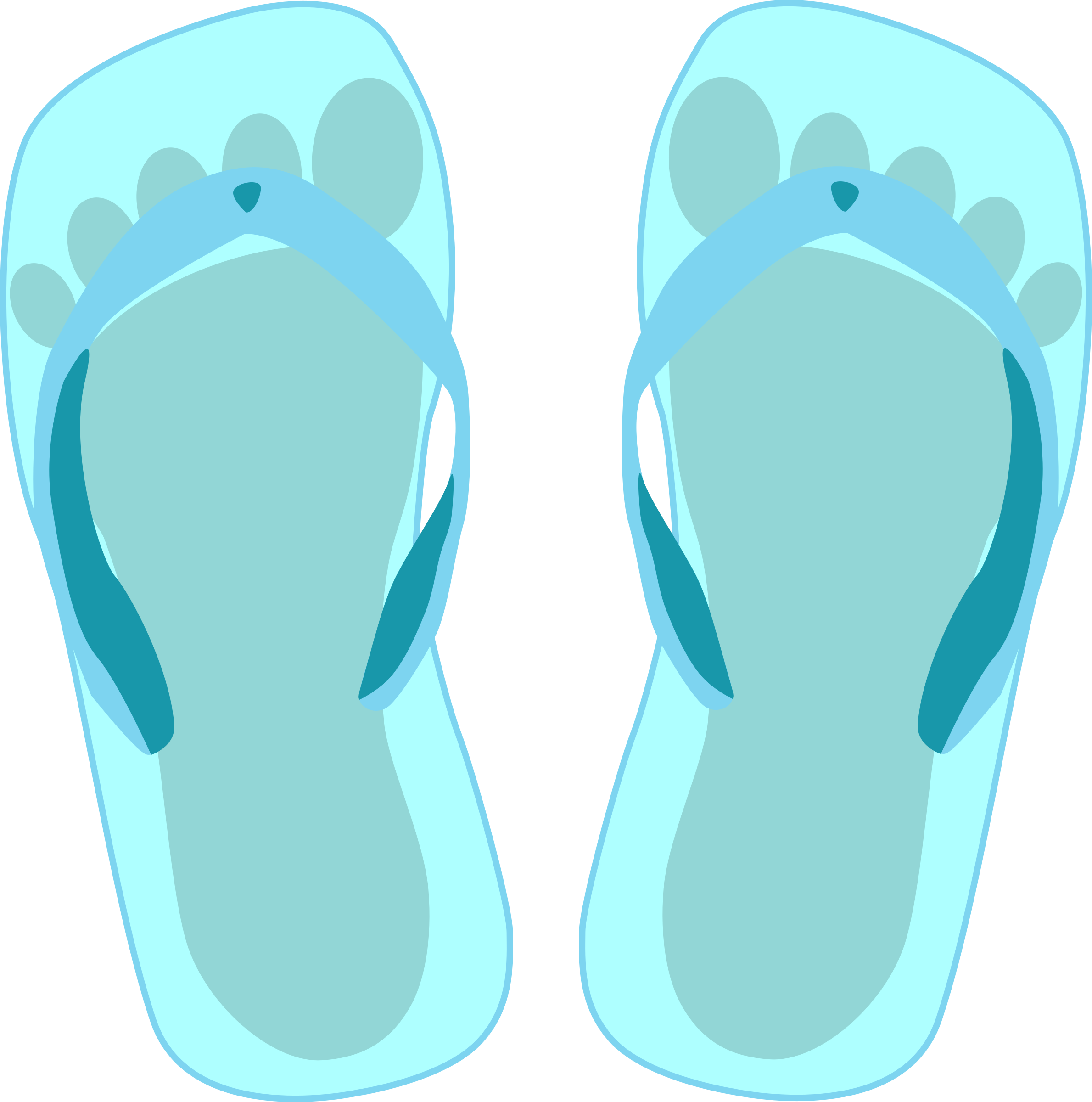 Thong light blue with footprint SVG Clip arts