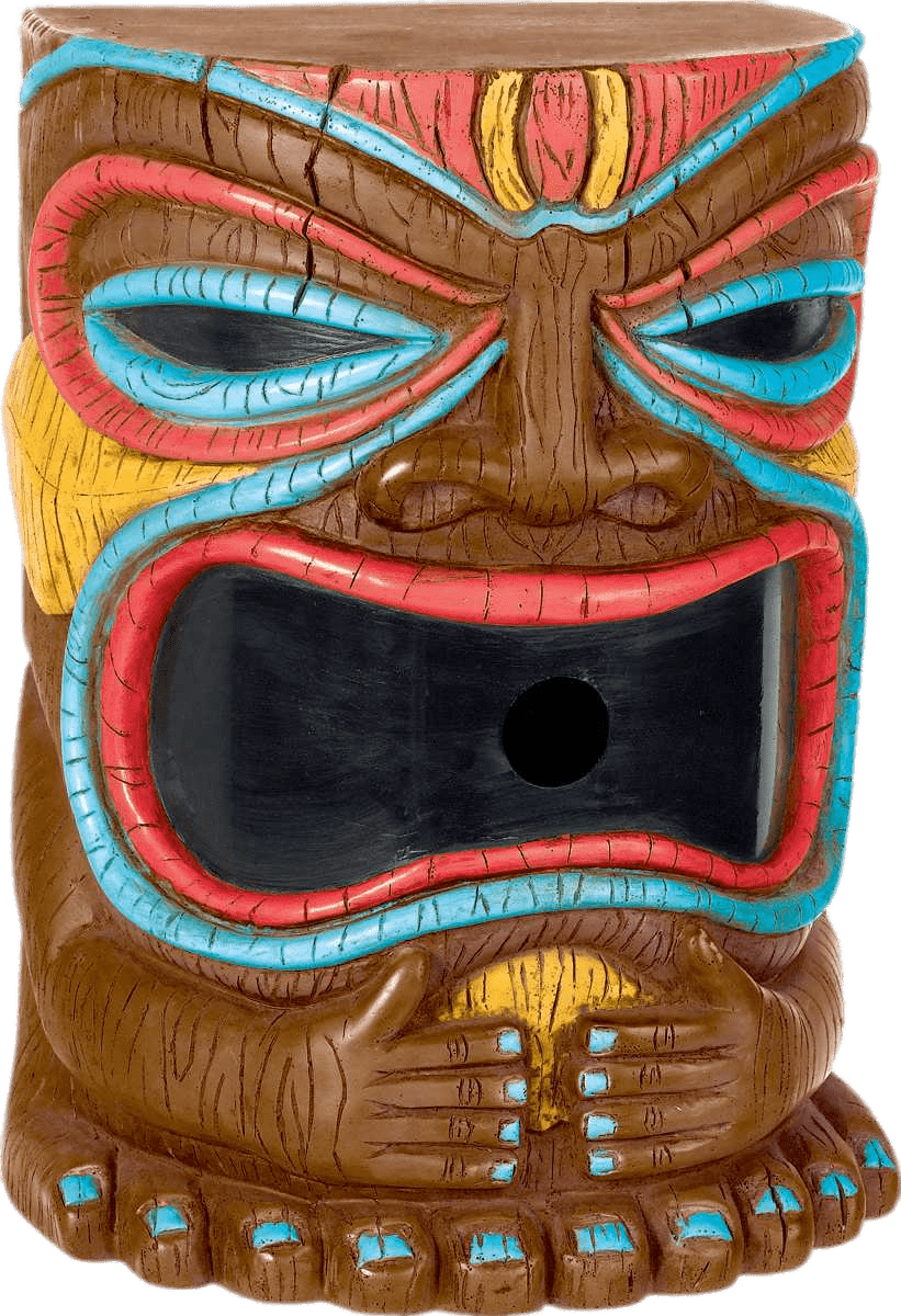 Tiki Head Hands on Belly PNG images