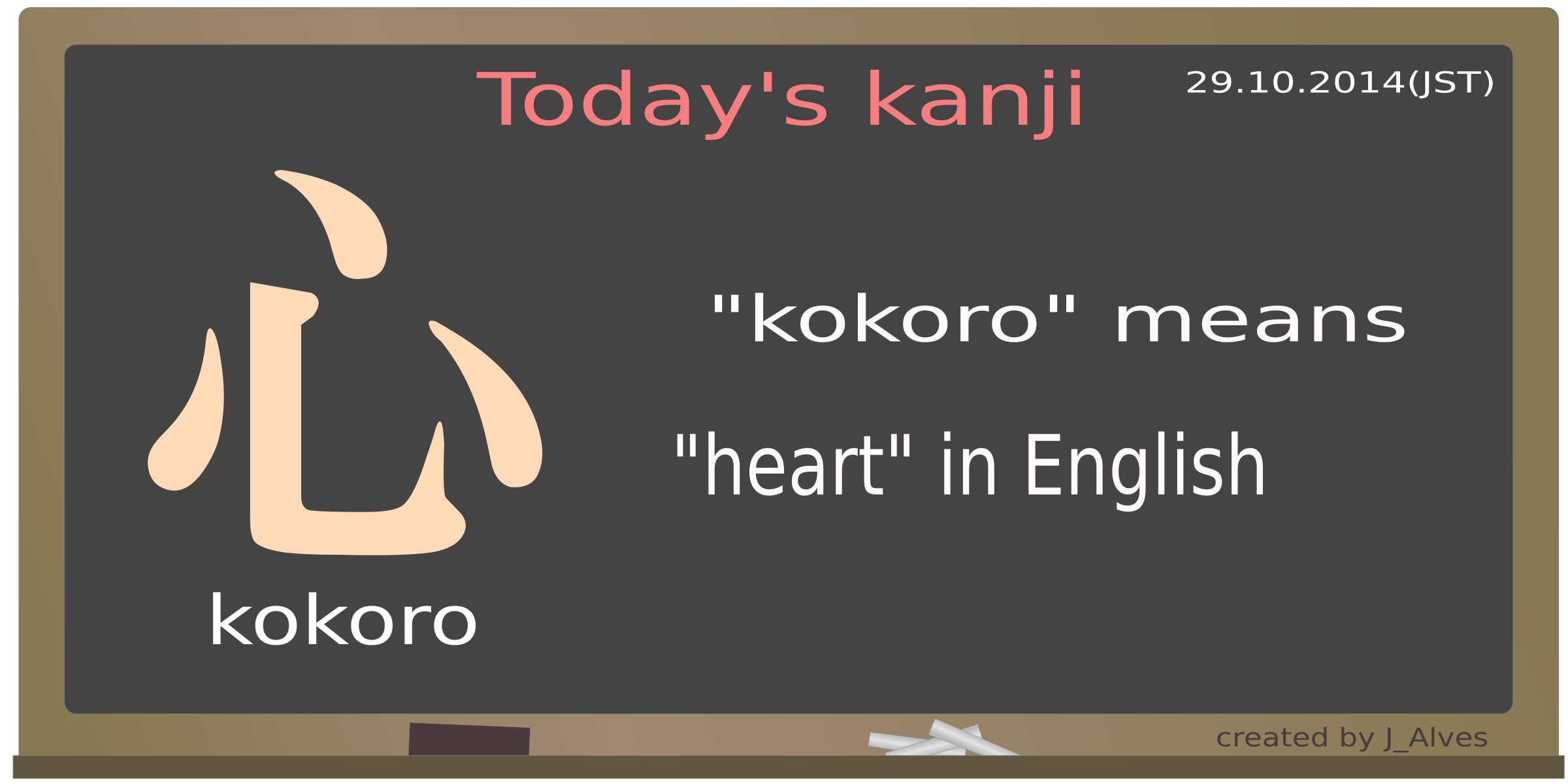 today's kanji-05-kokoro Clip arts
