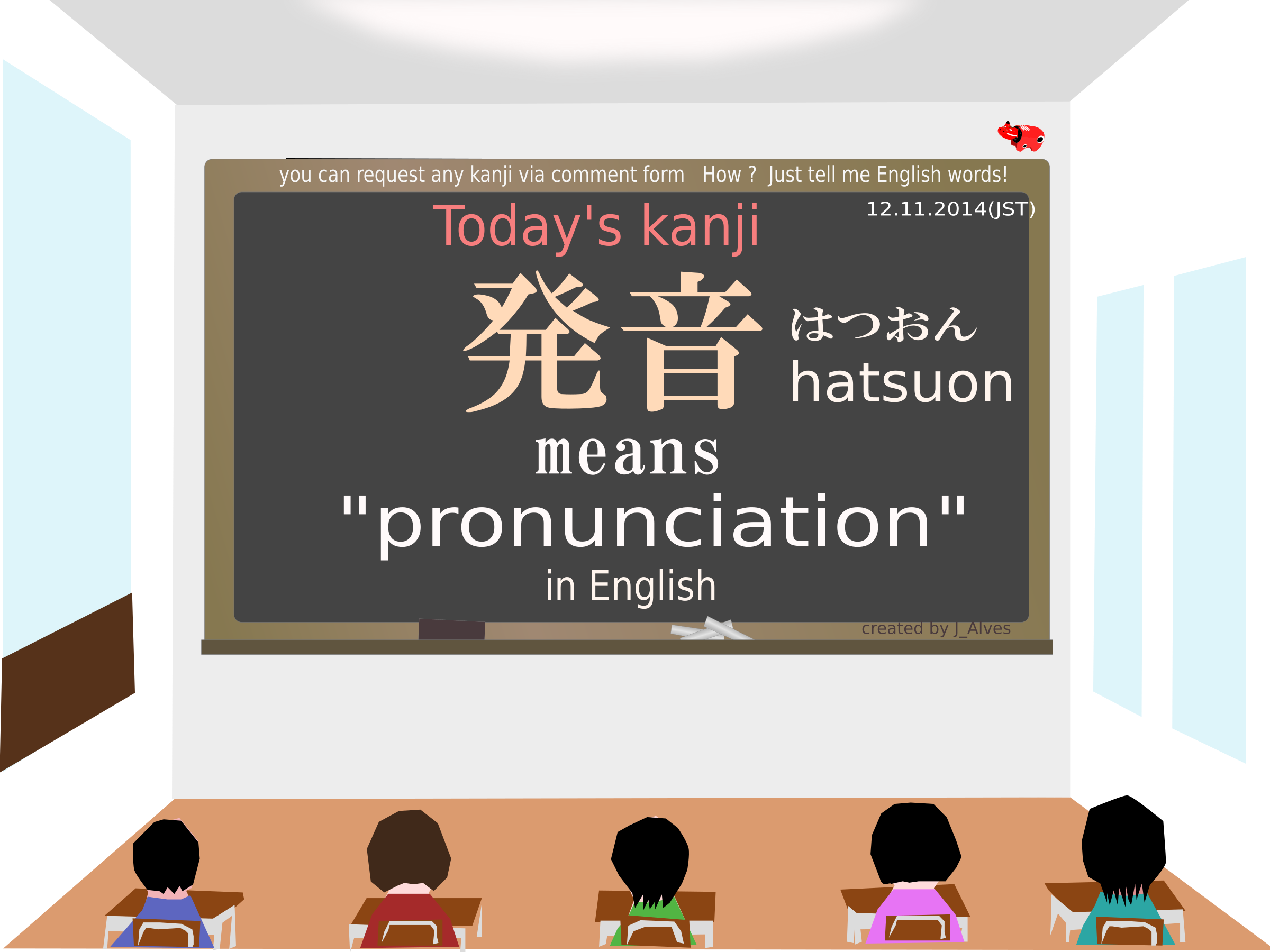 today's kanji-106-hatsuon Clip arts