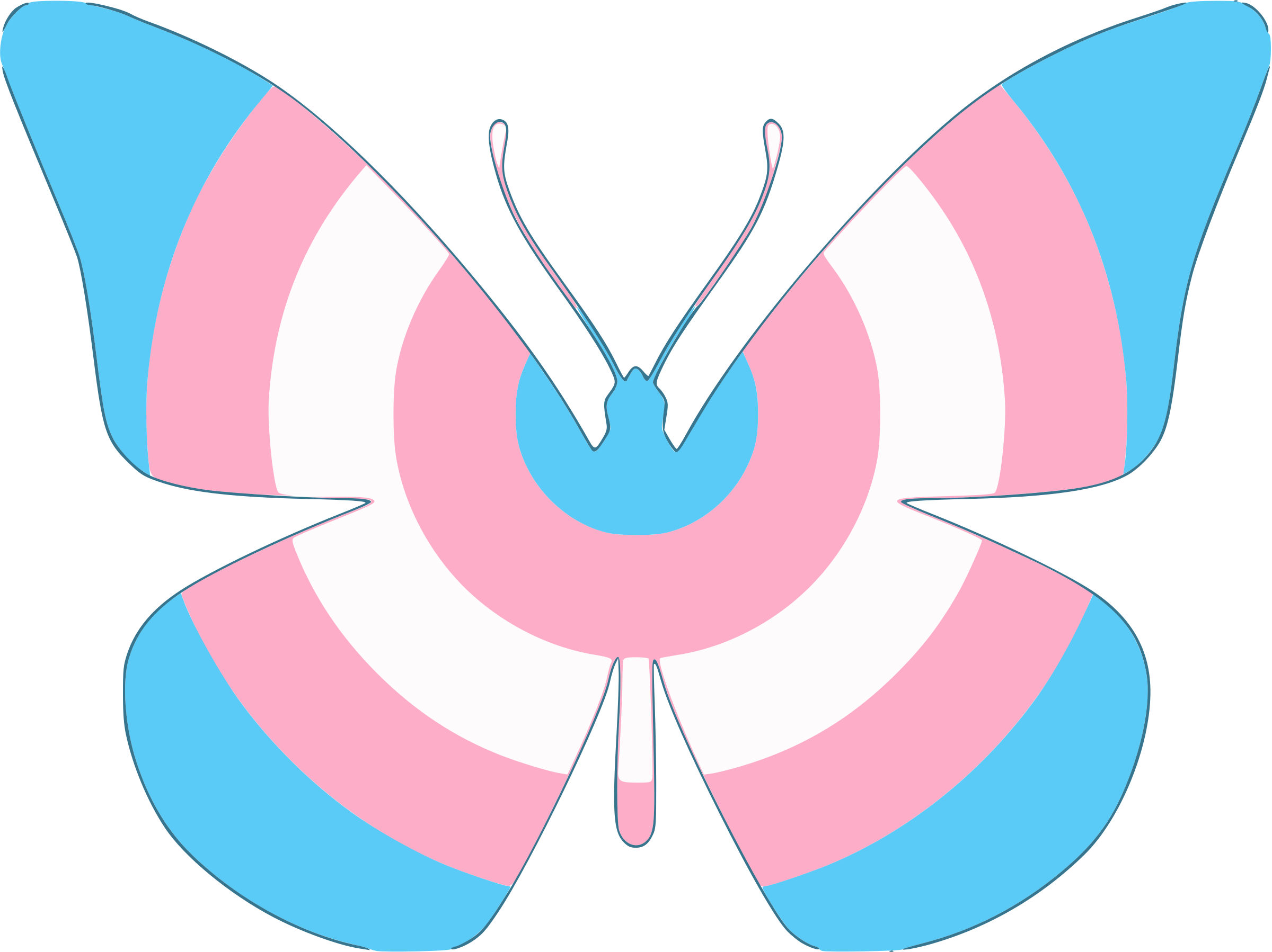 Trans Flag Butterfly SVG Clip arts