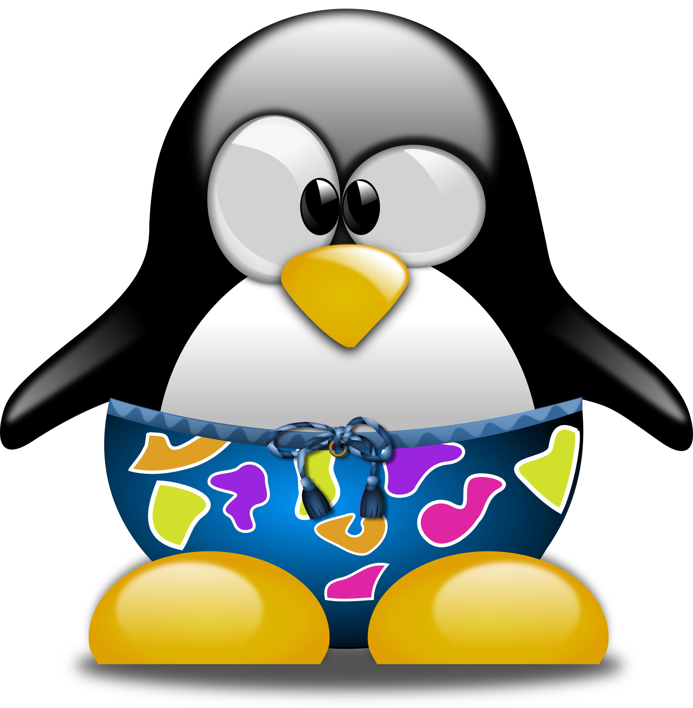 Tux with Swimming Trunks Clip arts