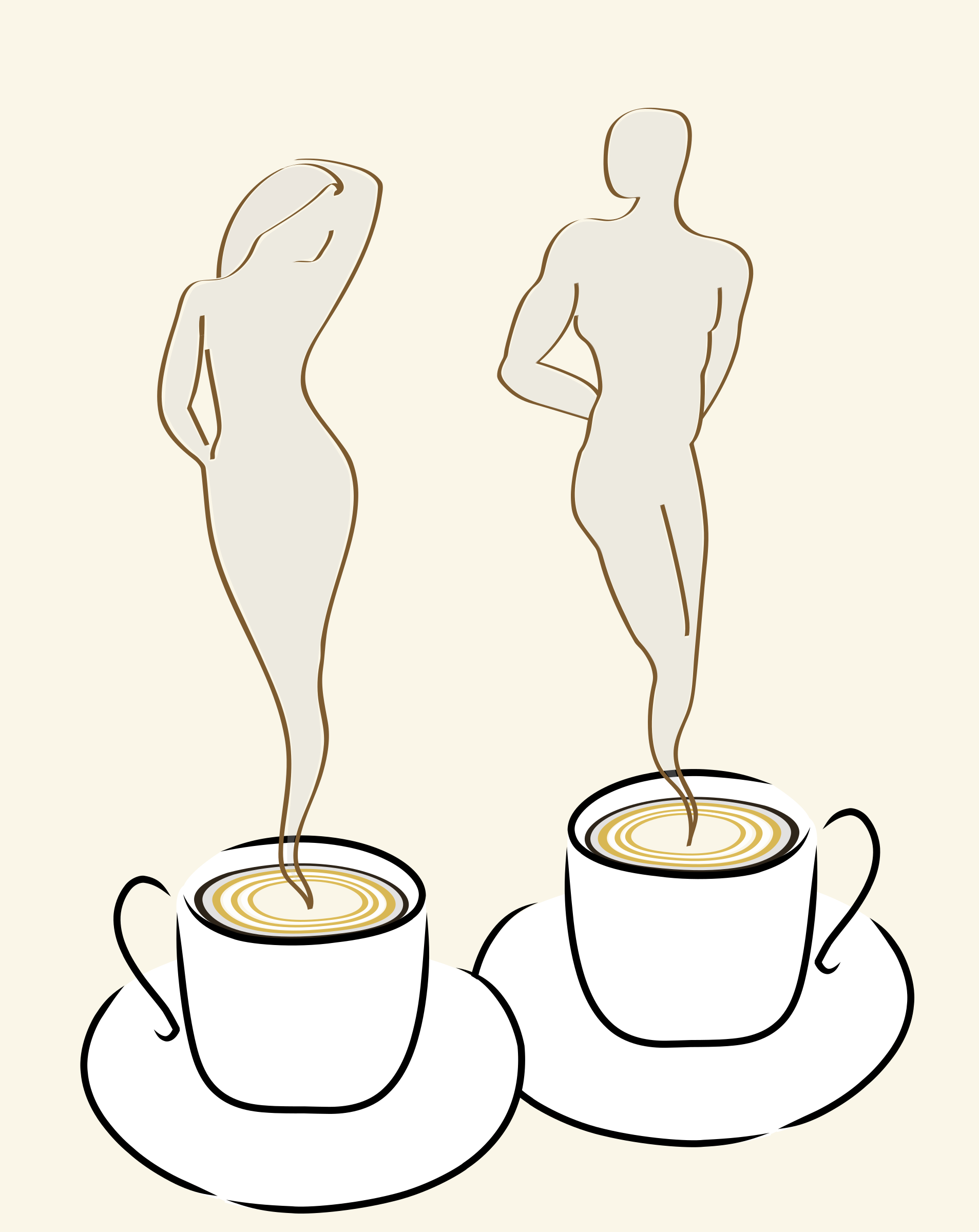 two coffee cream SVG Clip arts