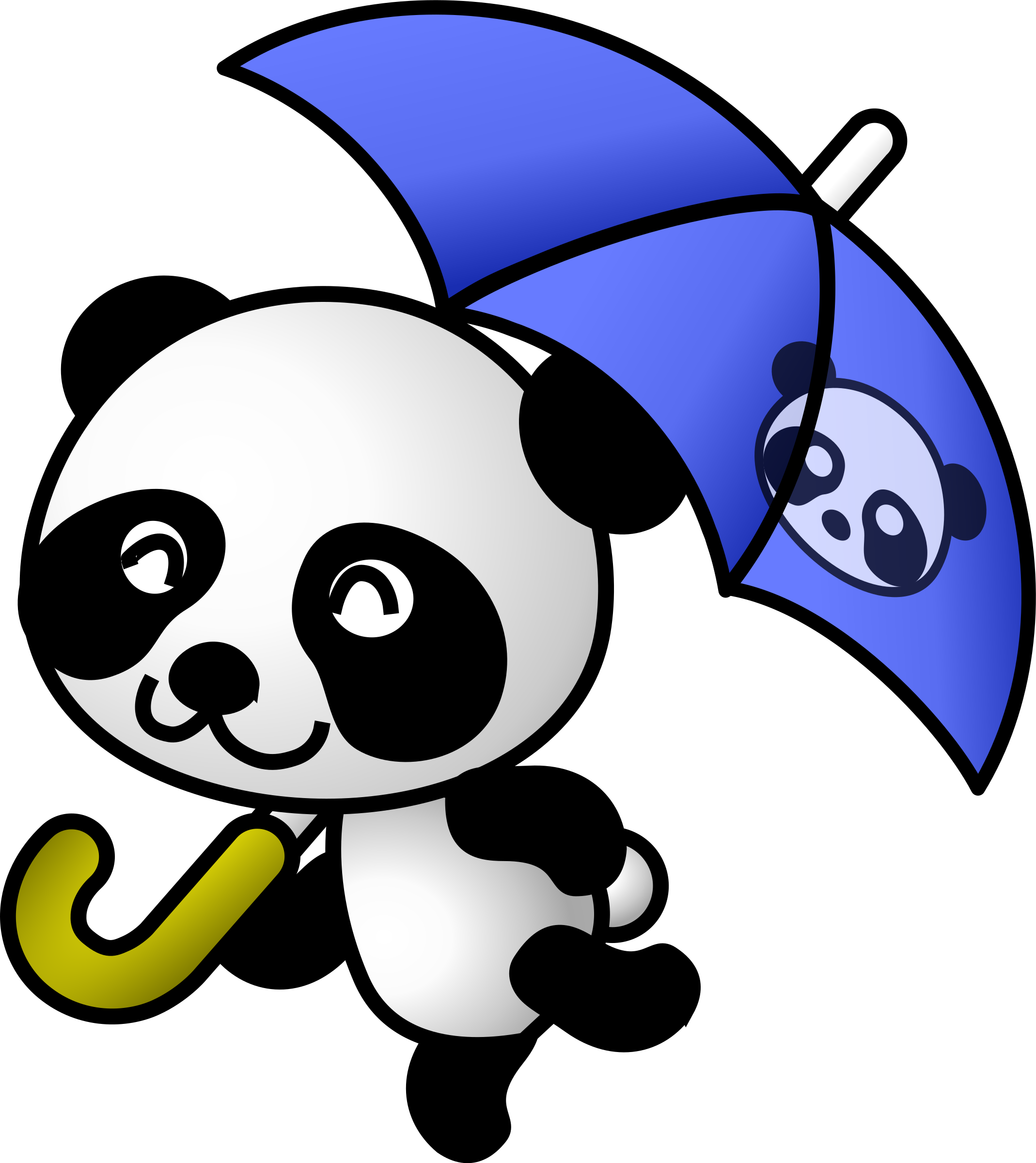 umbrella panda PNG icon