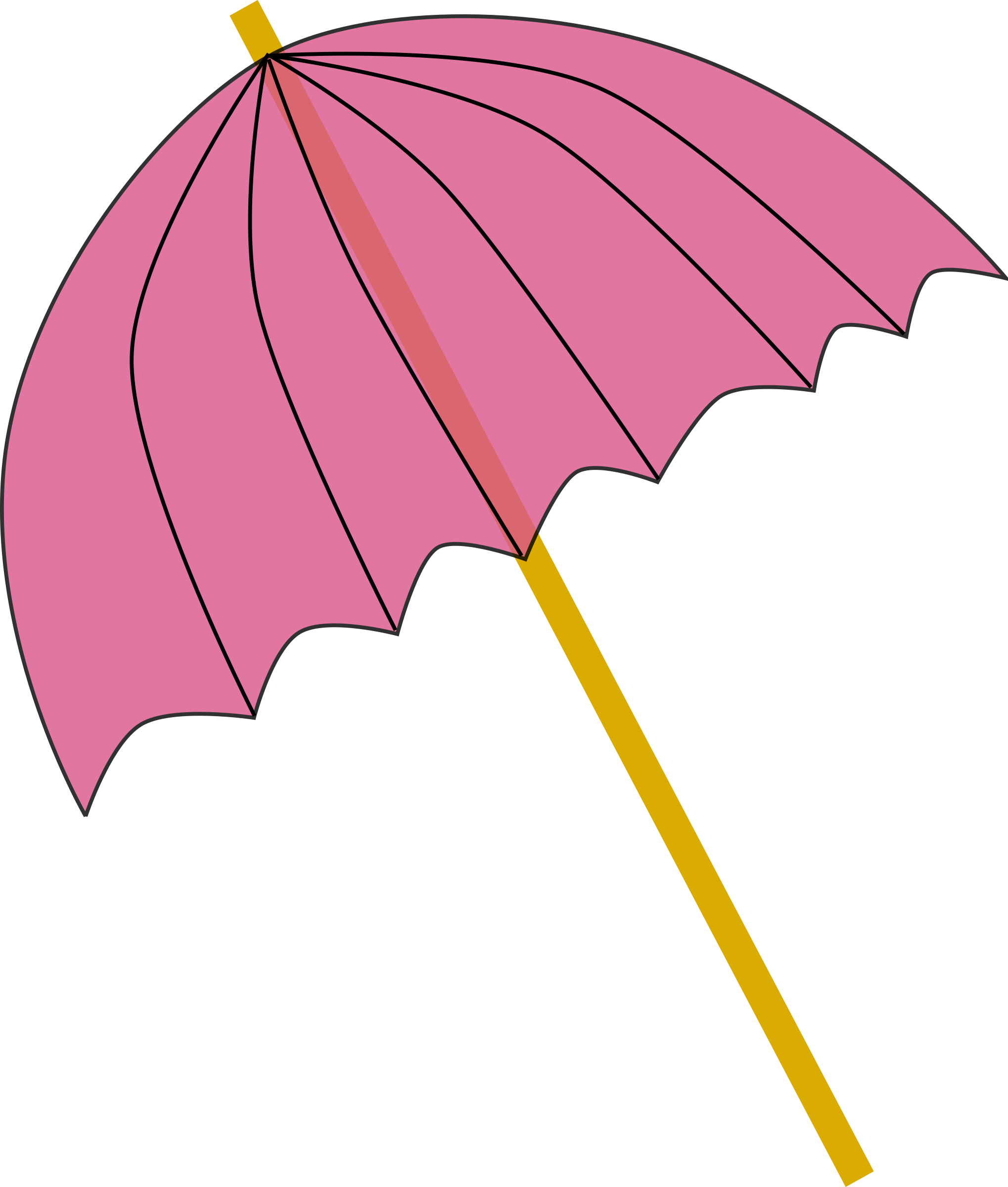 Umbrella / Parasol pink tranparent SVG Clip arts