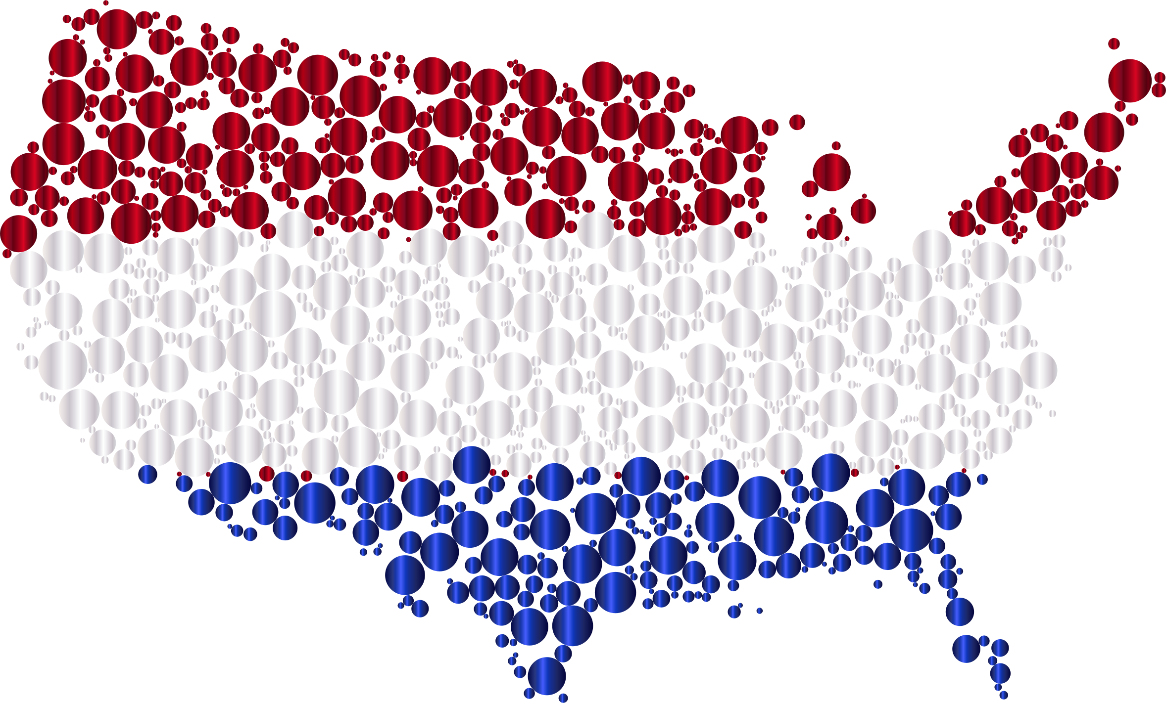 United States Flag Map Circles Enhanced SVG Clip arts