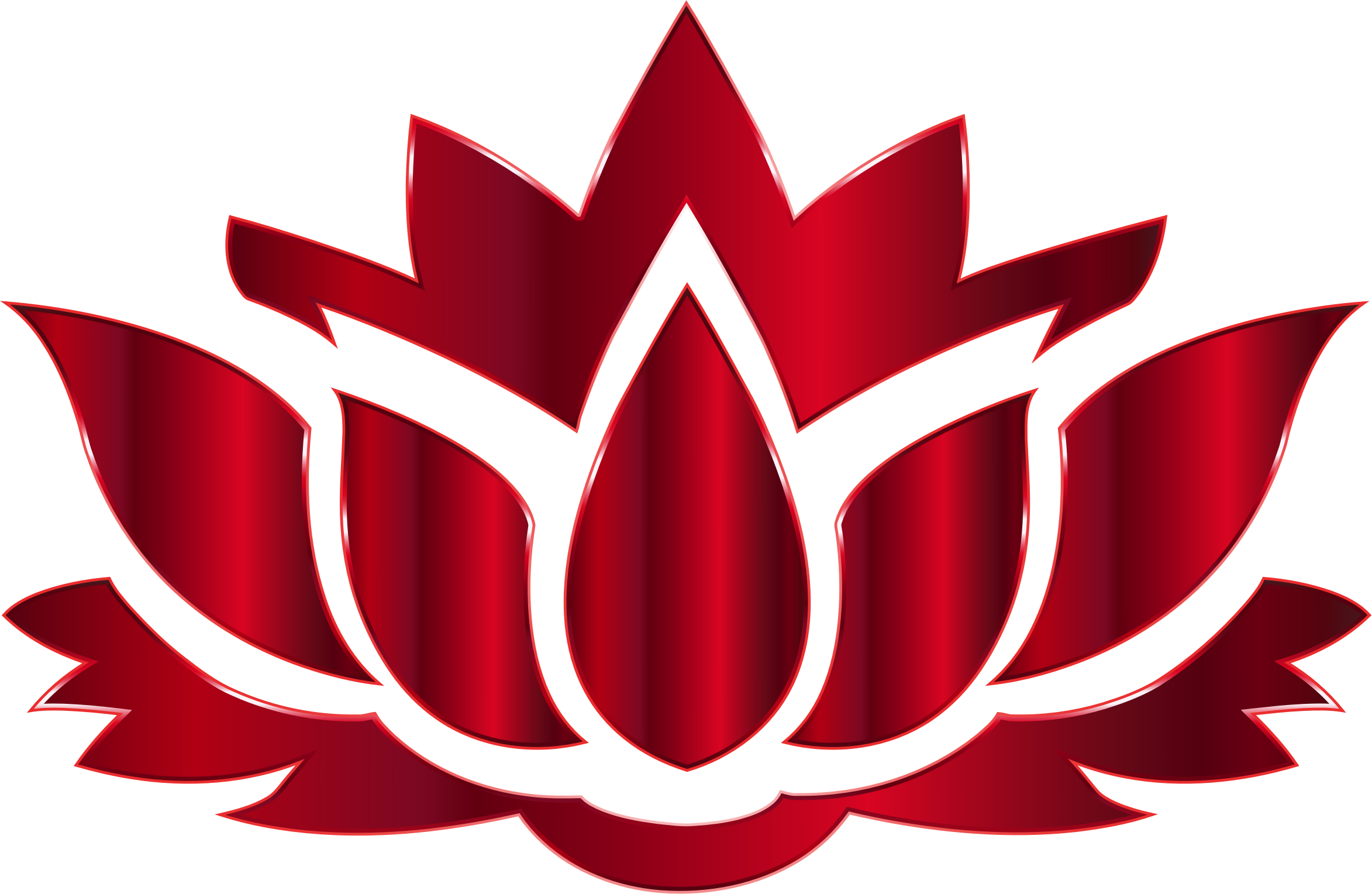 Vermillion Lotus Flower Silhouette No Background SVG Clip arts