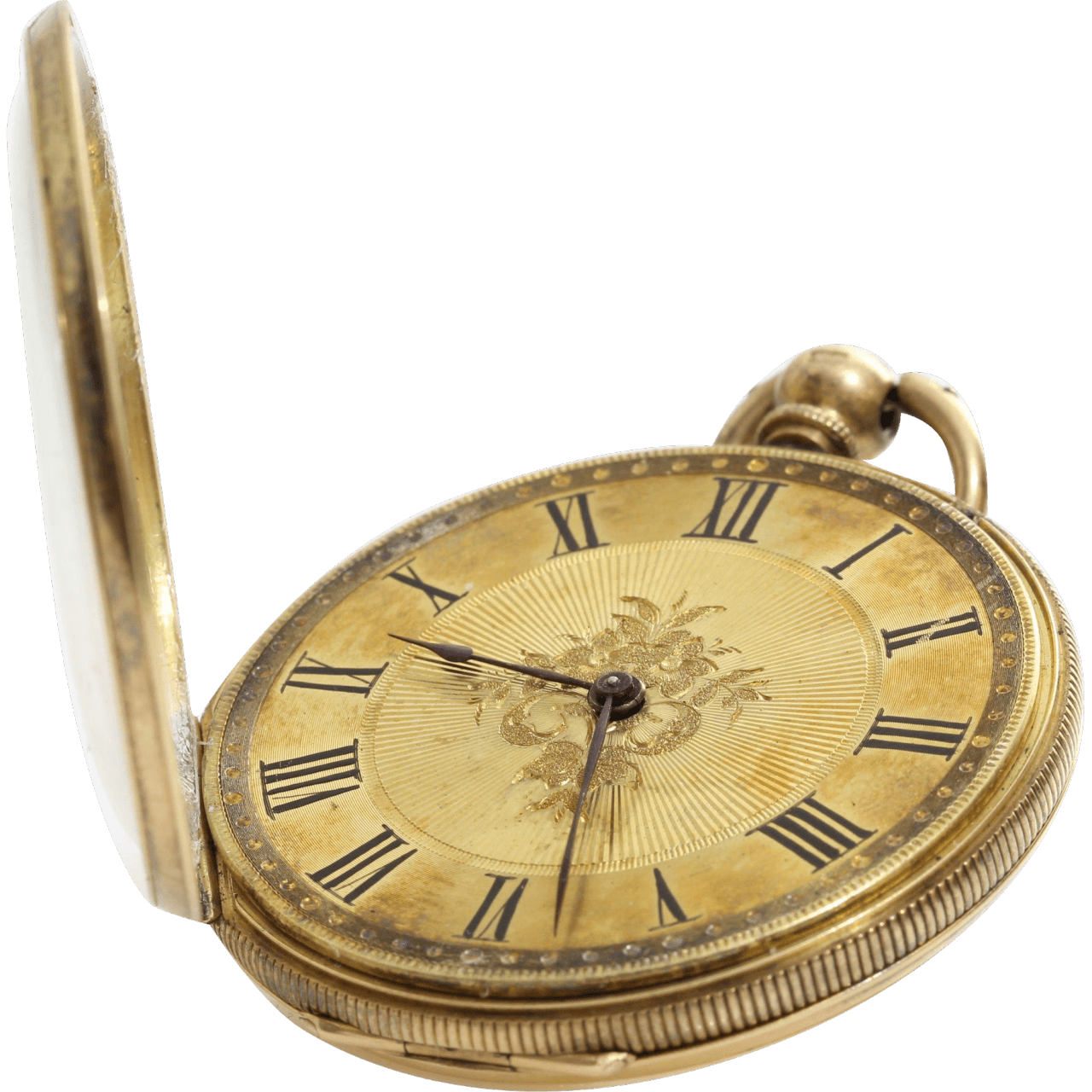Victorian Gold Open Pocket Watch SVG Clip arts