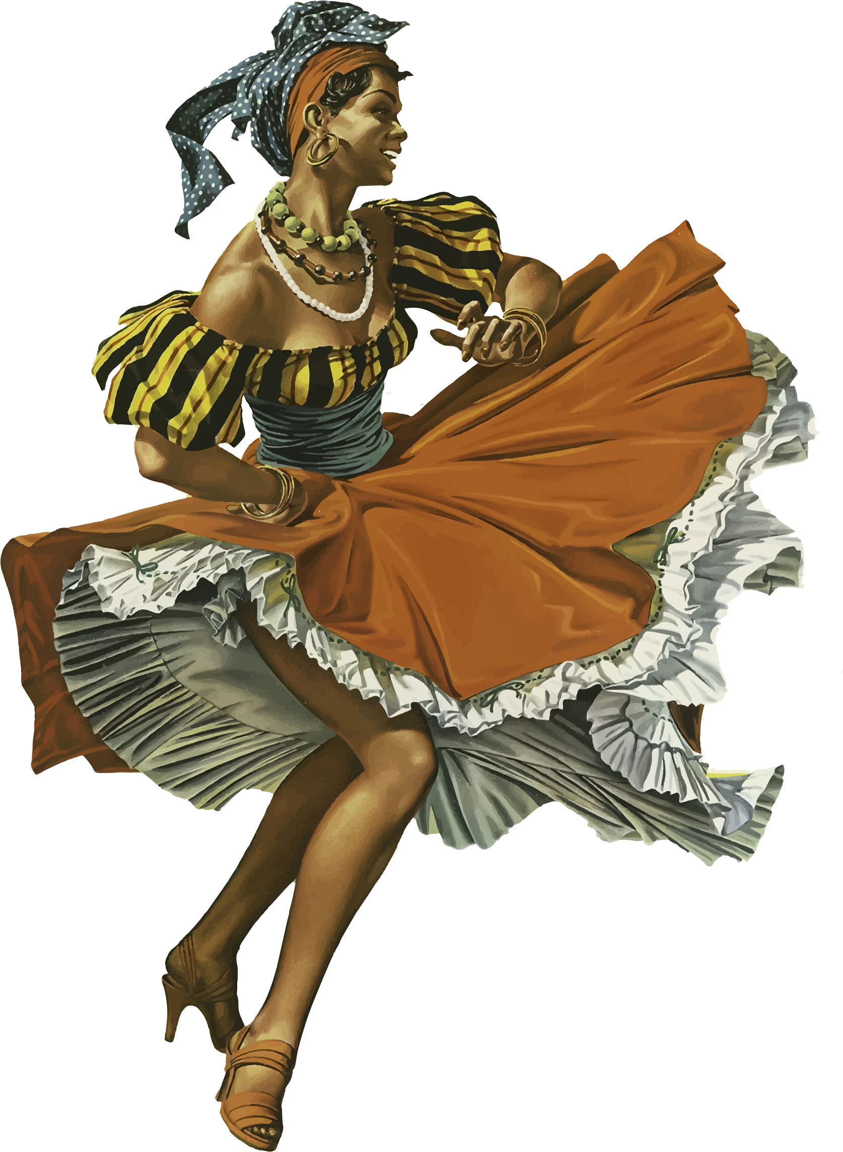 Vintage Caribbean Dancing Woman Clip arts