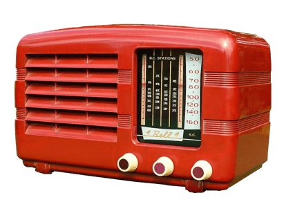 Vintage Red Radio SVG Clip arts