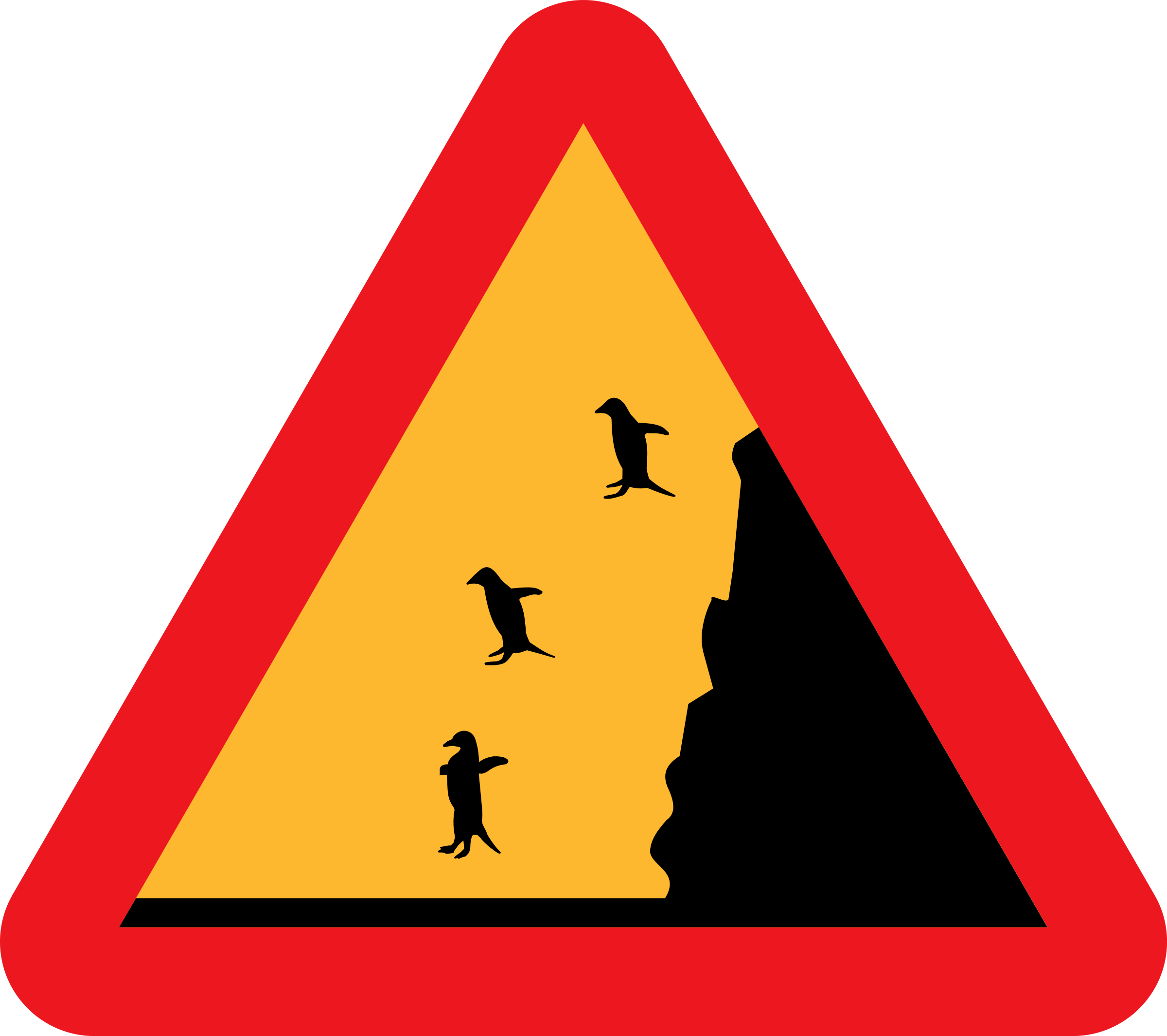 Warning falling penguins Clip arts