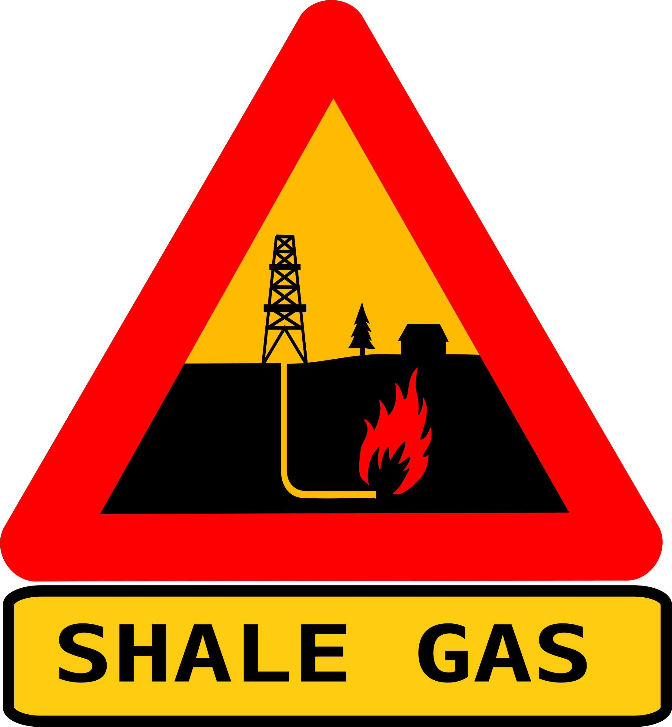 Warning shale gas with text Clip arts