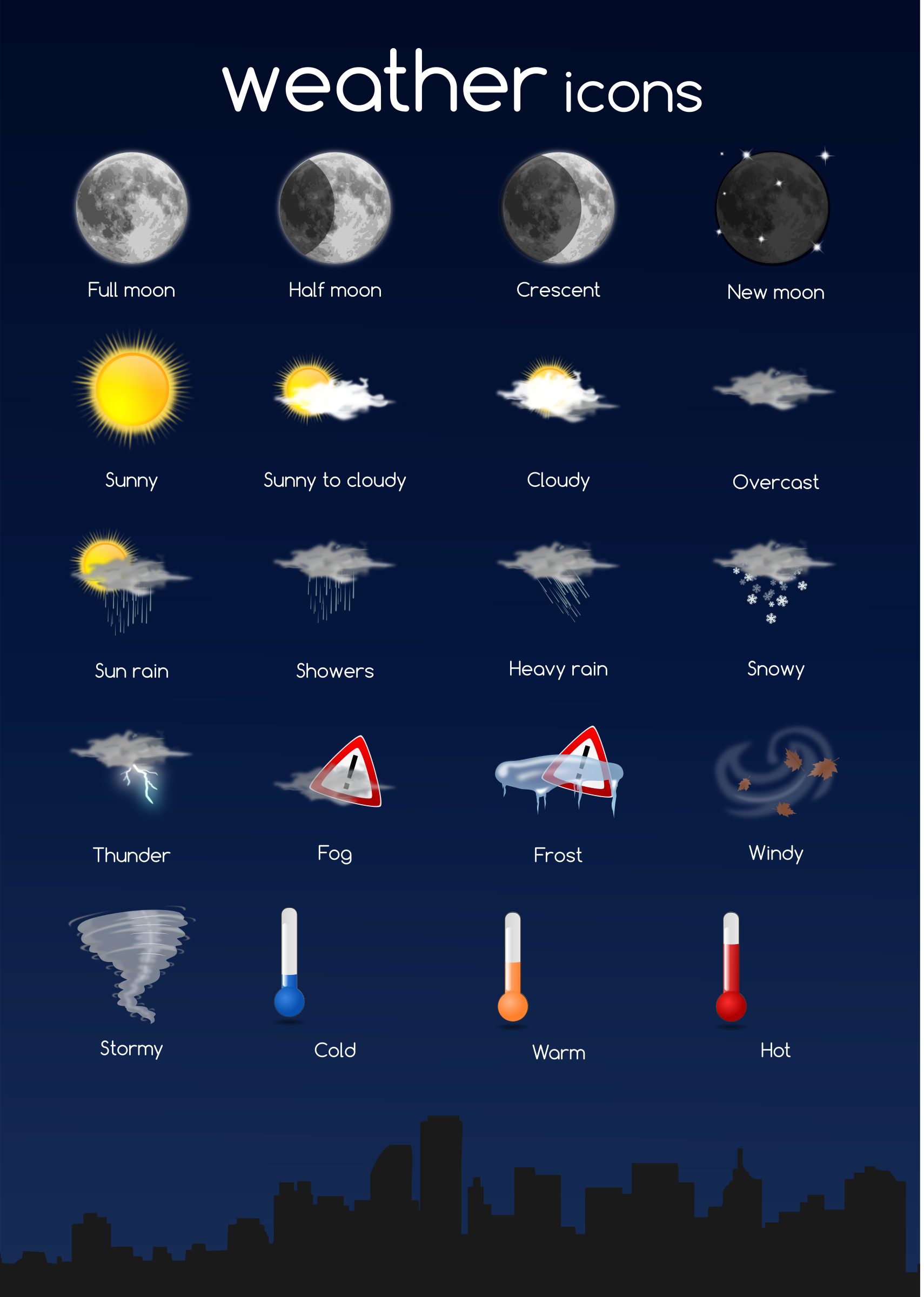 weather icon - complete set Clip arts