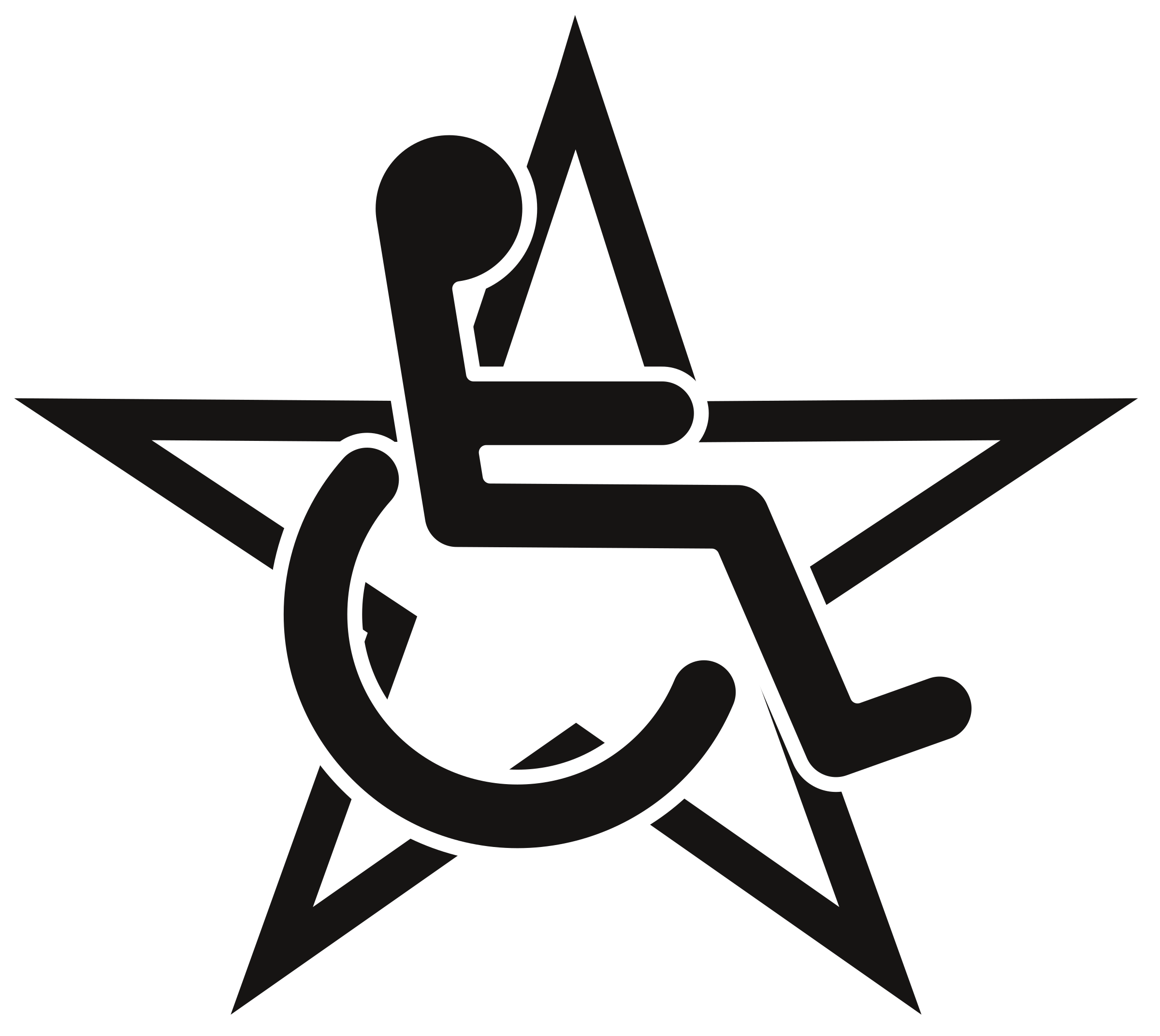 Wheelchair in a Star SVG Clip arts