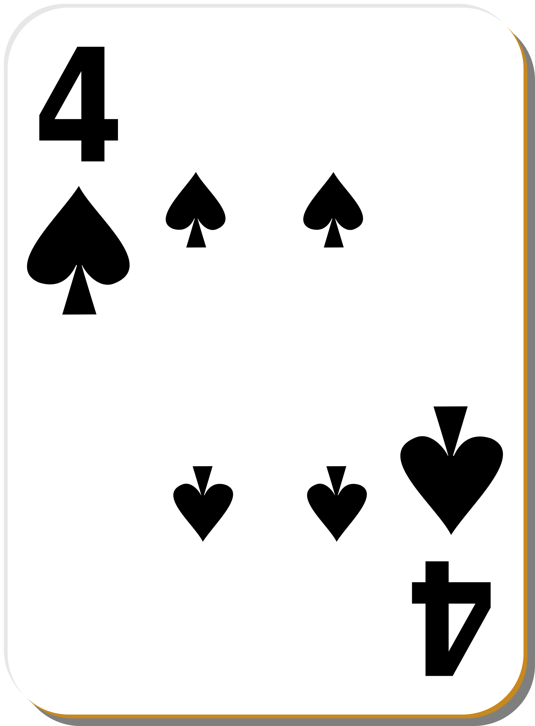White deck: 4 of spades SVG Clip arts