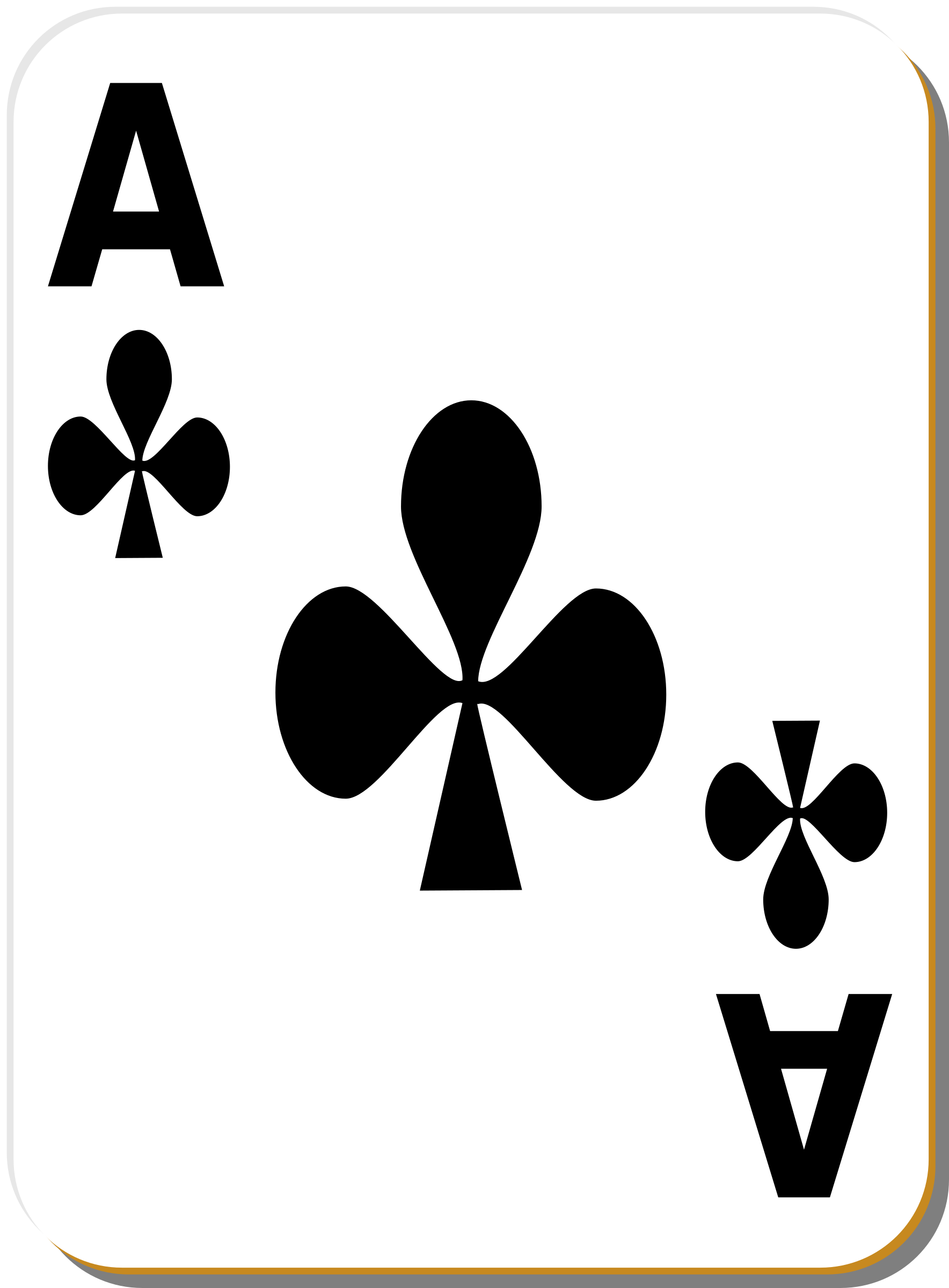White deck: Ace of clubs Clip arts