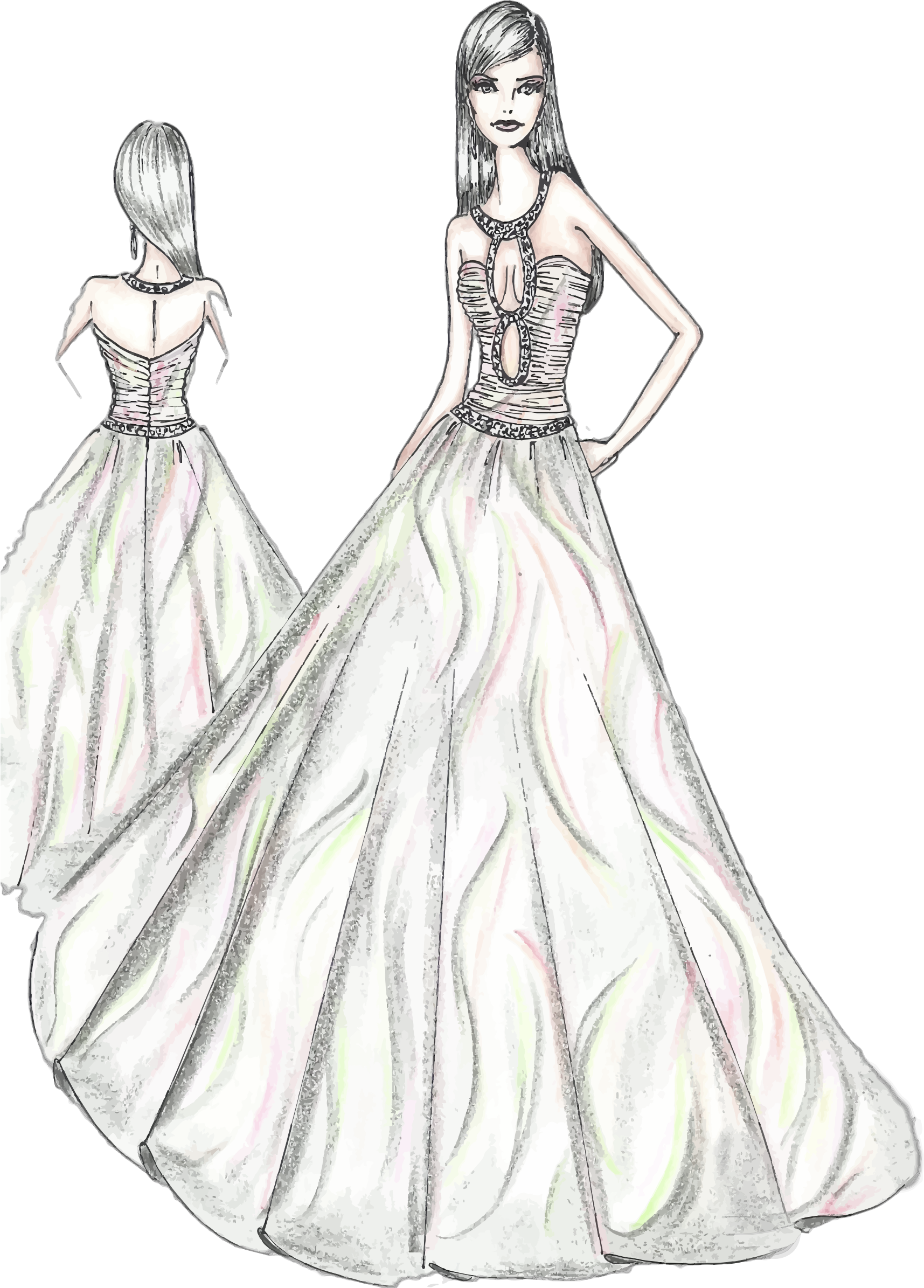 Woman Fashion Dress Sketch Icons Png Free Png And Icons Downloads