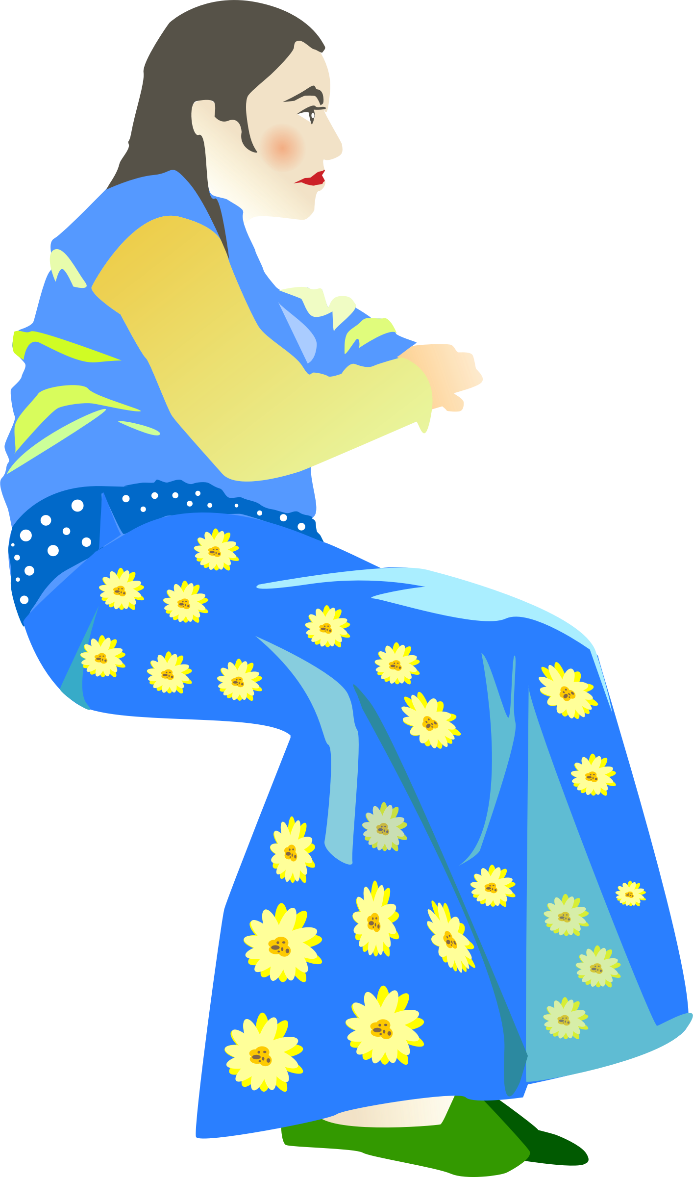 Woman in a Blue Dress PNG icon