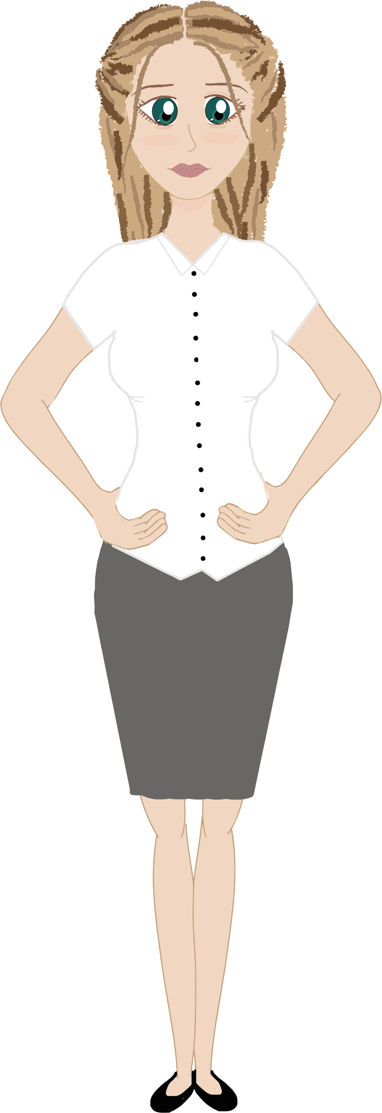 Woman Character hands on Hips SVG Clip arts