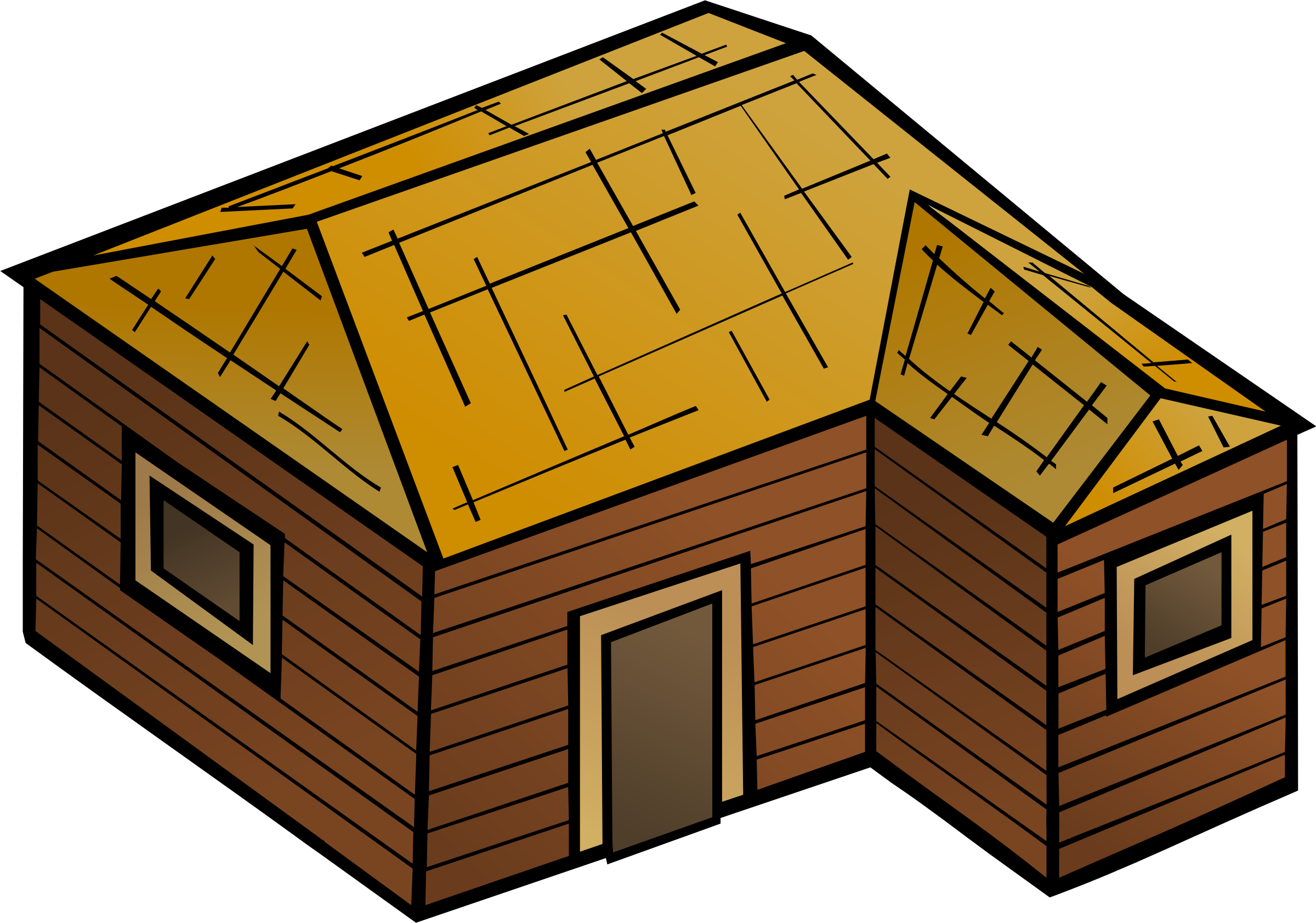 Wooden house SVG Clip arts