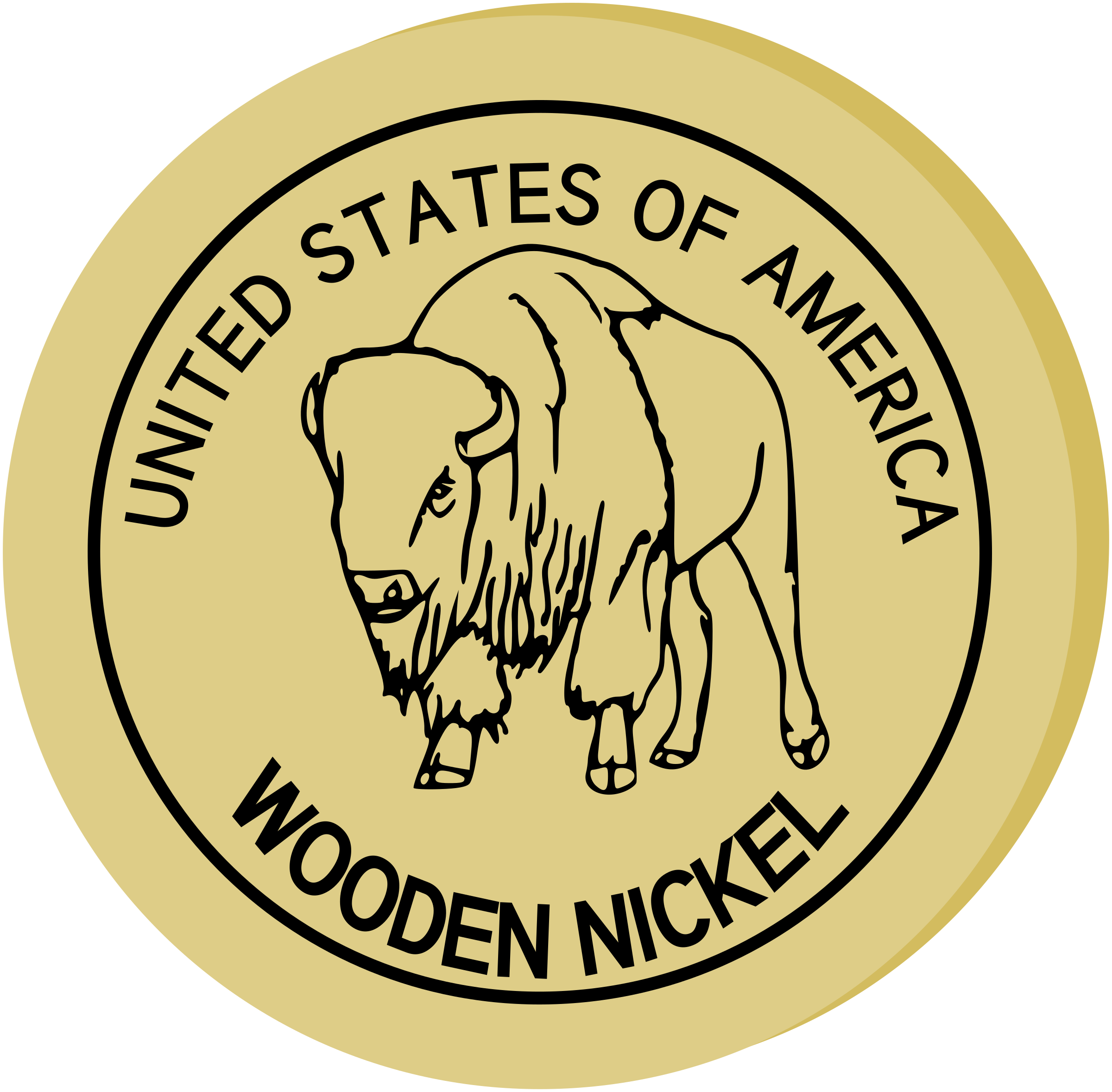 Wooden Nickel Clip arts