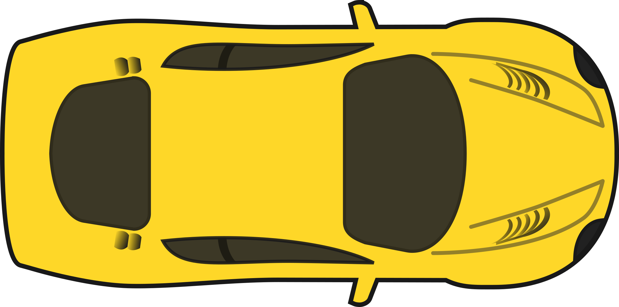 Yellow Racing Car (Top View) SVG Clip arts